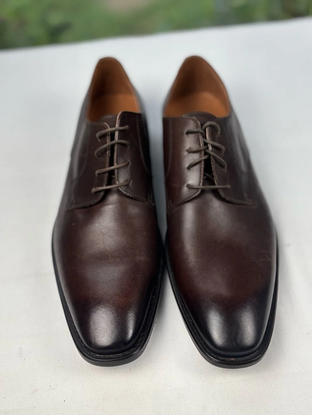 Donald J. Pliner Borak Men's Dark Brown Leather Derby Shoes Size 11 M
